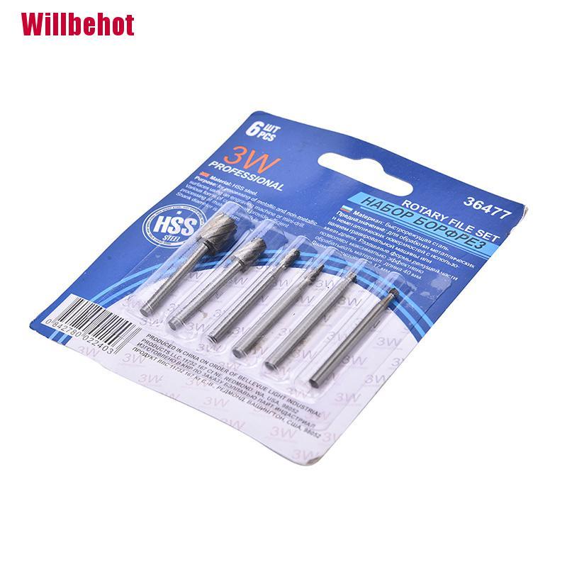 [Wbehot] 6Pcs Hss Routing Router Grinding Bits Burr Dremel Rotary Tool Accessories [Hot]