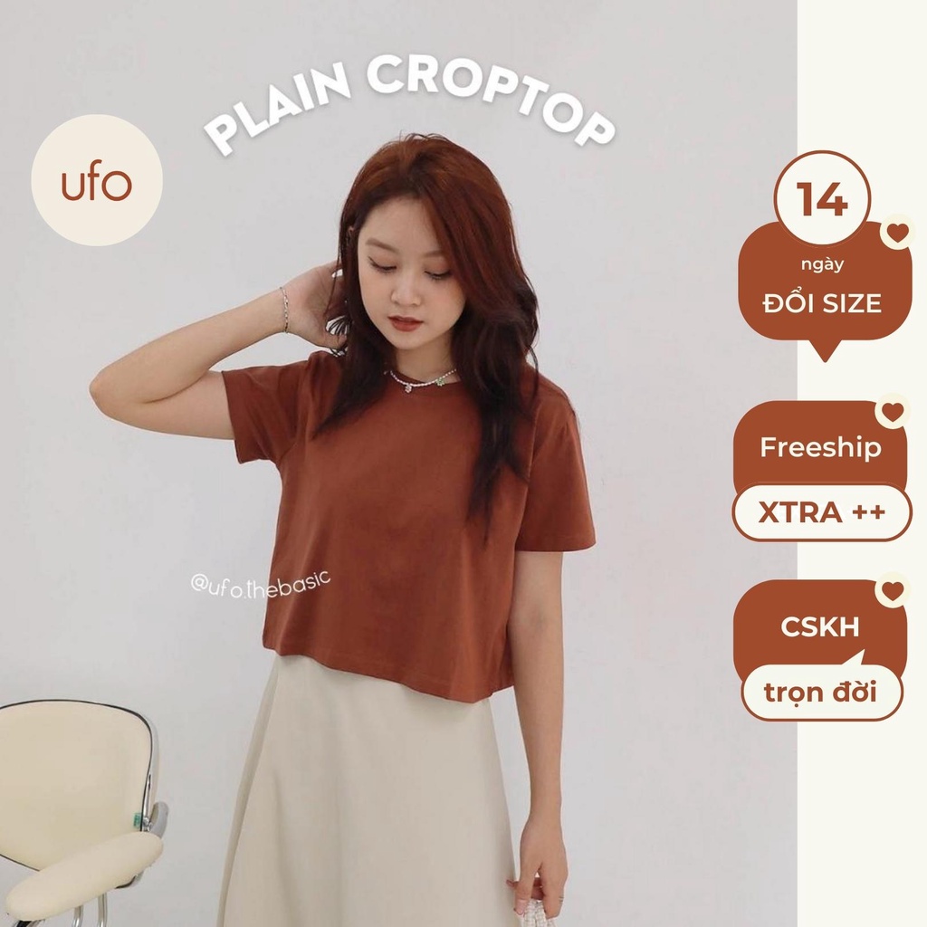 Áo croptop freesize trơn - vải cotton premium cao cấp - Plain Croptop by ufo.thebasic