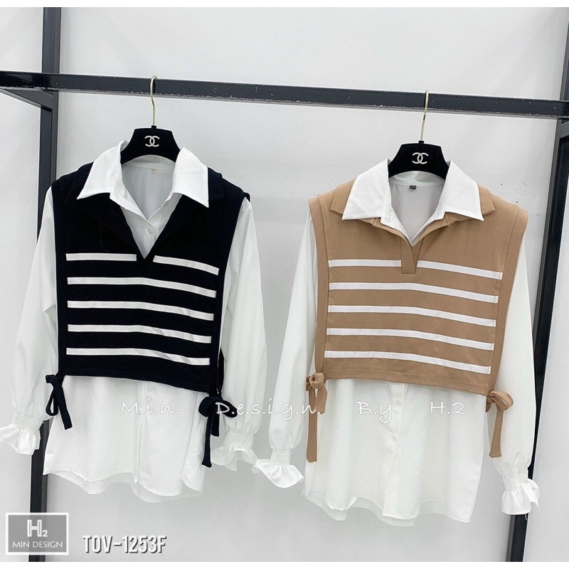 🔥🔥FREESHIP💥SET ÁO SƠ MI KÈM ÁO GILE NGẮN  + ẢNH THẬT