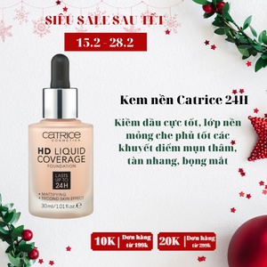 Kem Nền Catrice 24H Che Khuyết Điểm Kiềm Dầu Tone #1 #2