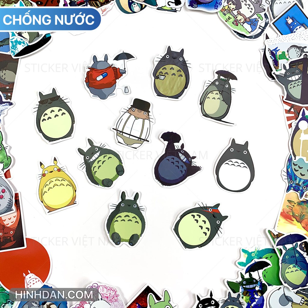 Sticker TOTORO chống Nước dán Va Li, Xe, Laptop, Nón Bảo Hiểm, Máy Tính, đàn guitar