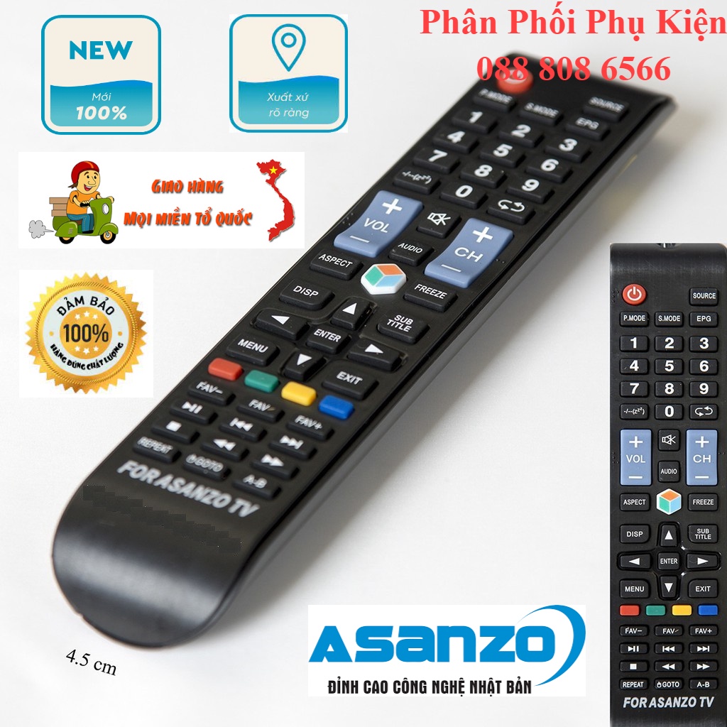 Điều khiển Tivi Asanzo Smart - Remote tivi Asazo thông minh loại 3D Dài LOẠI TỐT