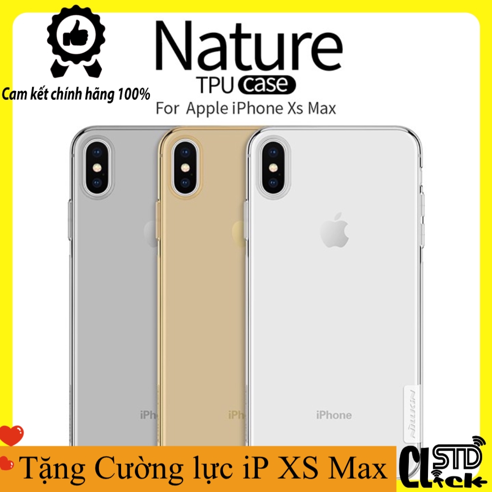 [TẶNG CƯỜNG LỰC] ỐP LƯNG IPHONE XS MAX NILLKIN SILICON CHÍNH HÃNG