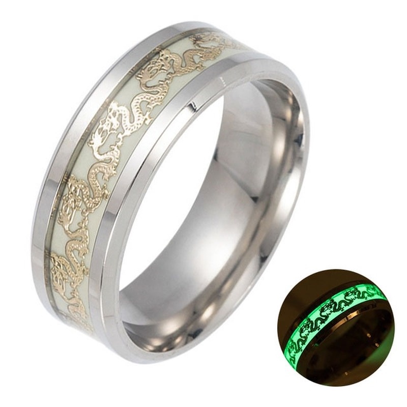 1 Nhẫn Inox Phát Sáng Thời Trang Tối Giản