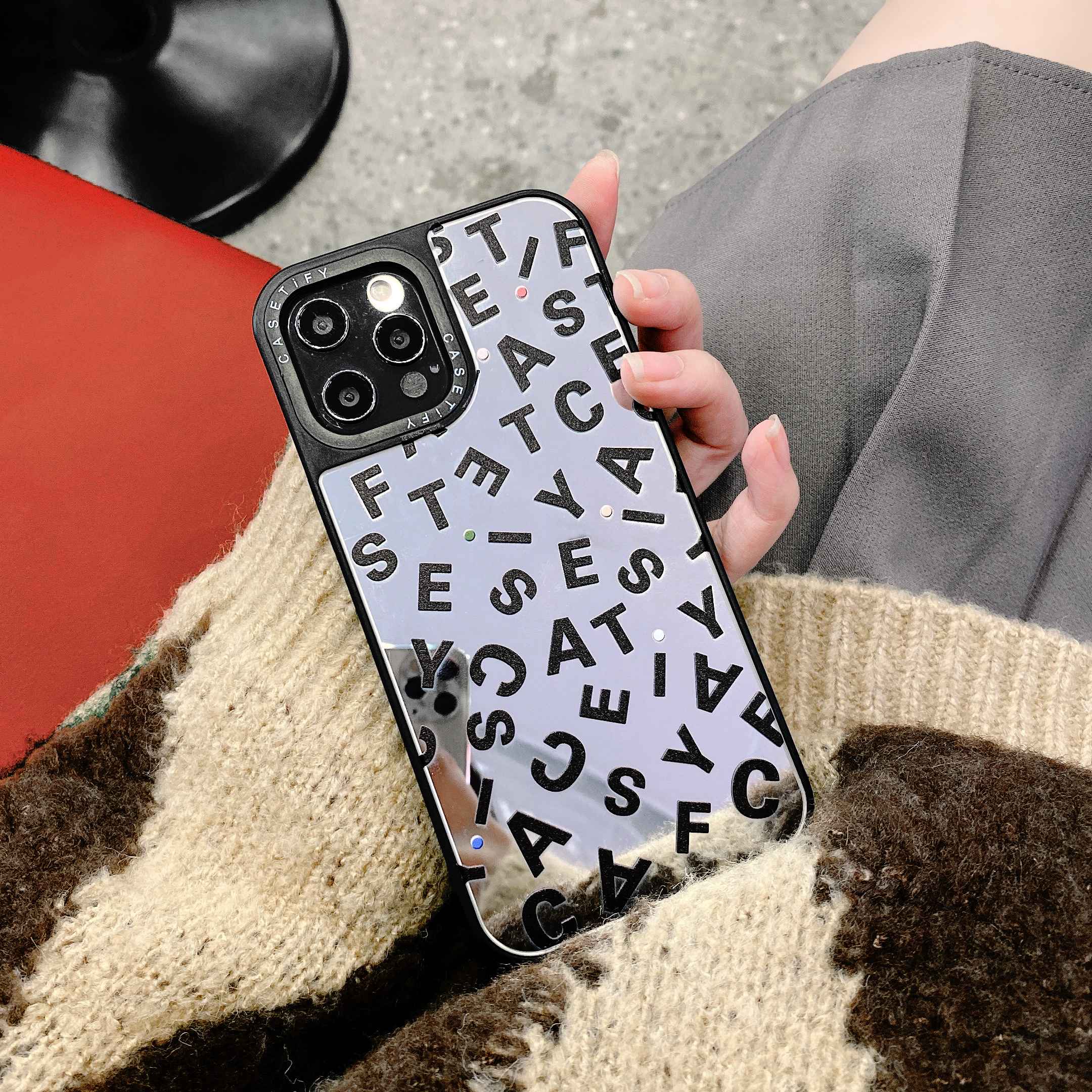 【Luxury + Mirror casetify 】Ốp Case iPhone 12 Pro Max 11 Pro max 8 plus 7 plus 6s 6Plus iPhone XR SE2020 XS Max X 12mini 12Promax Cứng Mặt Gương In Chữ Độc Đáo Cho