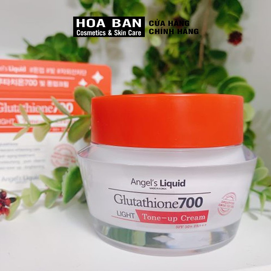 Kem Dưỡng Trắng Da Nâng Tone, Chống Nắng Angel's Liquid Glutathione 700 Light Tone Up Cream (Ngày) 50ml