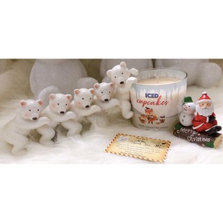 Gấu trắng trang trí nến thơm 3 bấc Bath and body work - BBW