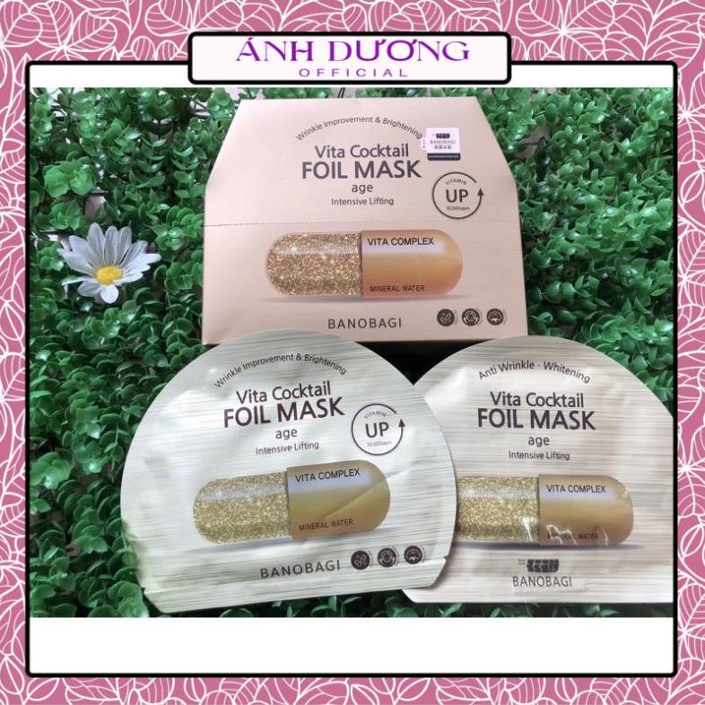 Mặt nạ dưỡng da BNBG Vita Cocktail Age Foil Mask, mặt nạ giầy bạc 2 lớp Hàn Quốc - Fidi Beauty