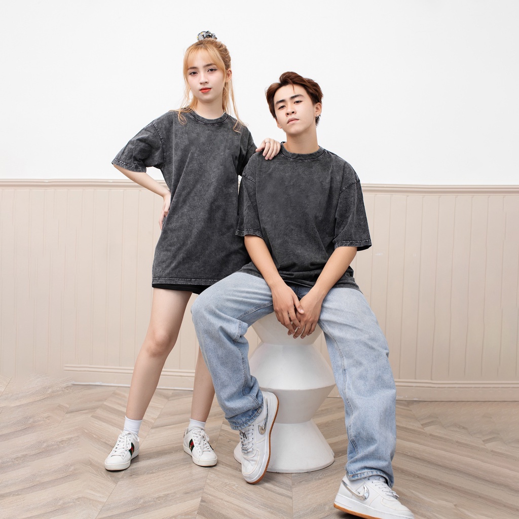 Áo Thun Loang Xám WASH TEE Tay Lỡ Form Rộng -MAL STORE- MALUNI016