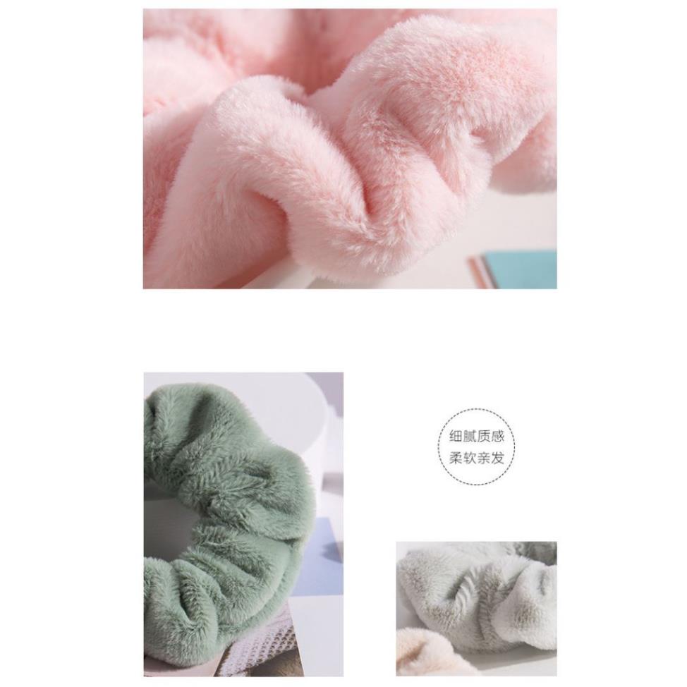 Dây buộc tóc co giãn bằng lông nhung màu xinh xắn C33