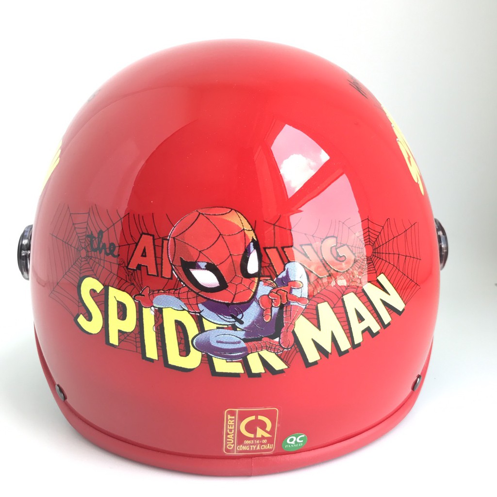 Mũ bảo hiểm trẻ em cao cấp kính trong suốt - Asia MT103KS - Spider Man - Siêu nhân - dành cho bé từ 3 đến 6 tuổi