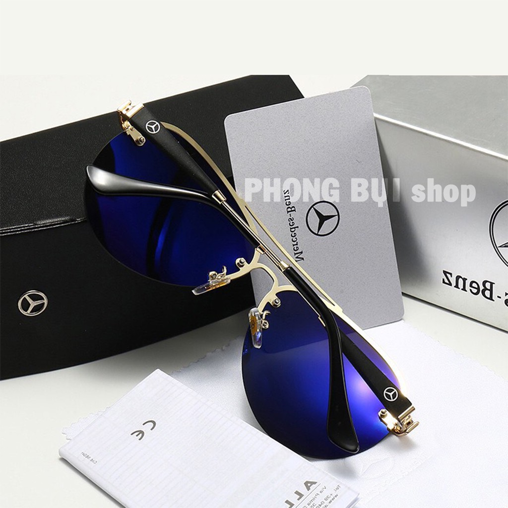 Kính Mát Nam Mắt Chuồn Cao Cấp Đầy Đủ Phụ Kiện Hộp Tối Màu Đi Đêm Đi Nắng Chống Tia UV | BigBuy360 - bigbuy360.vn