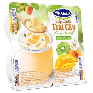 Sữa chua ăn Vinamilk trái cây - Vỉ 4 hộp x 100g