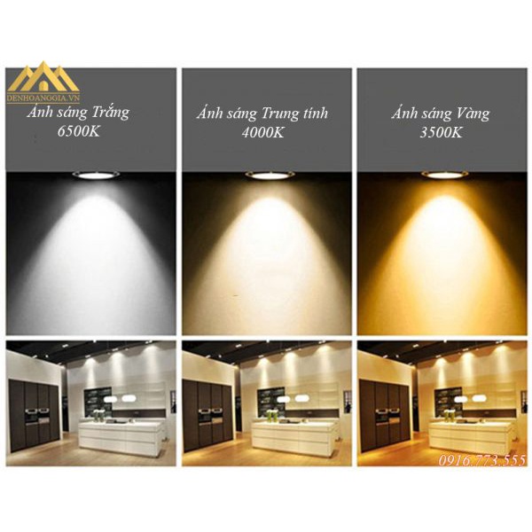 combo 3c Đèn led rọi ray COB Mini cao cấp  20w vỏ đen và trắng (ánh sáng trắng, vàng or trung tính)