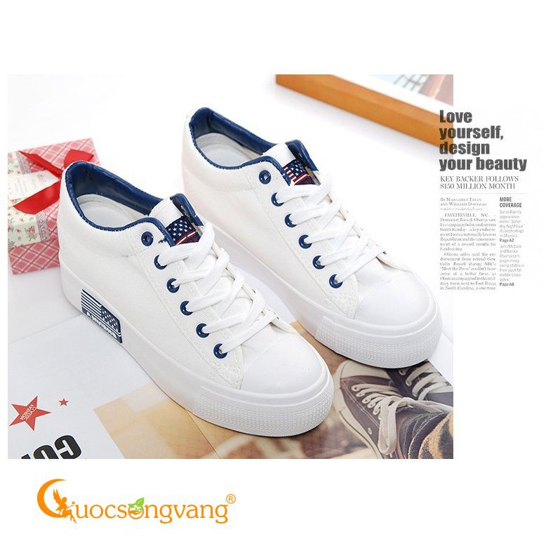 Giày sneaker nữ giày nữ đế độn họa tiết Cờ Mỹ phong cách GLG002 Cuocsongvang