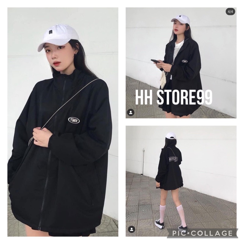 Áo khoác nỉ dài tay CỔ CAO có khóa kéo unisexÁo sweater ulzzang thể thao nam nữ form rộng