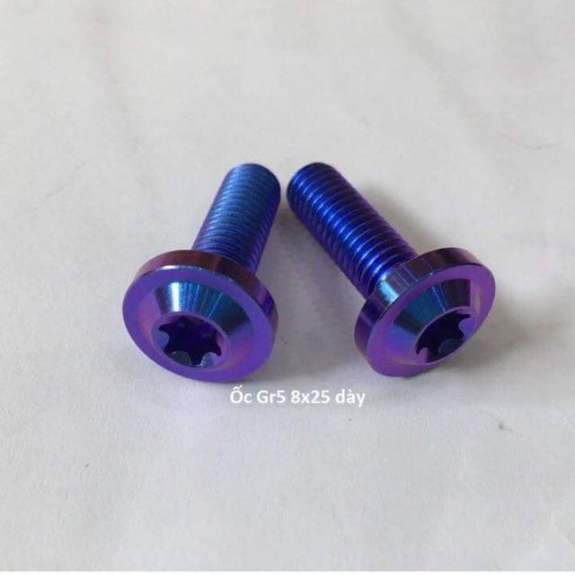 Ốc 8li25 đầu dày titanium gr5