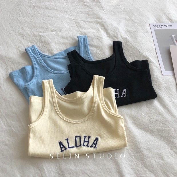 Áo hai dây XIAOZHAINV thêu họa tiết quyến rũ phong cách Hàn Quốc cho nữ có 3 màu lựa chọn