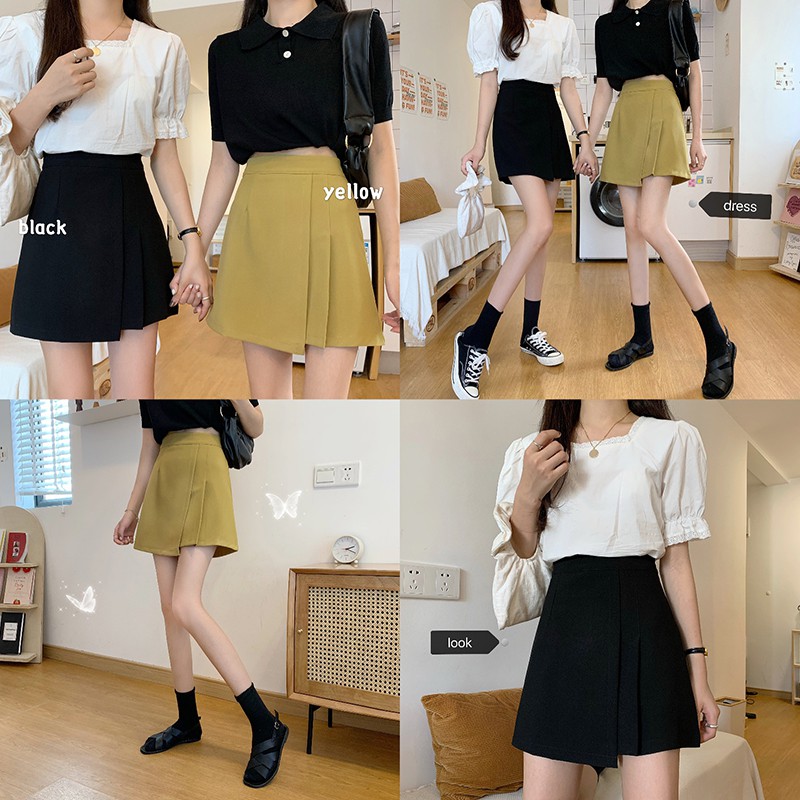 Chân Váy XIAOZHAINV Chữ A Eo Cao Phong Cách Retro Trẻ Trung Cho Nữ | BigBuy360 - bigbuy360.vn