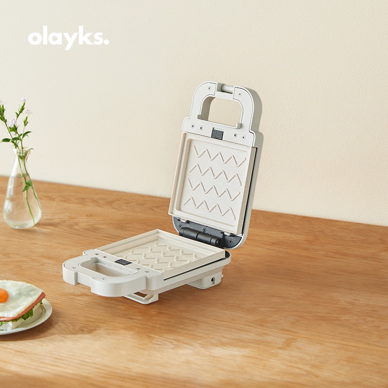 Máy Làm Bánh Ăn Sáng Nướng Bánh Quế Nhỏ Đa Năng OLAYKS  OLK-D1902 [CMART_GIA DỤNG TIỆN ÍCH]