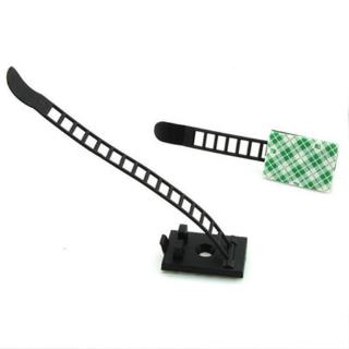 20pcs Black Sticky Adjustable Wire Ties Cable Clips Clip Plastic