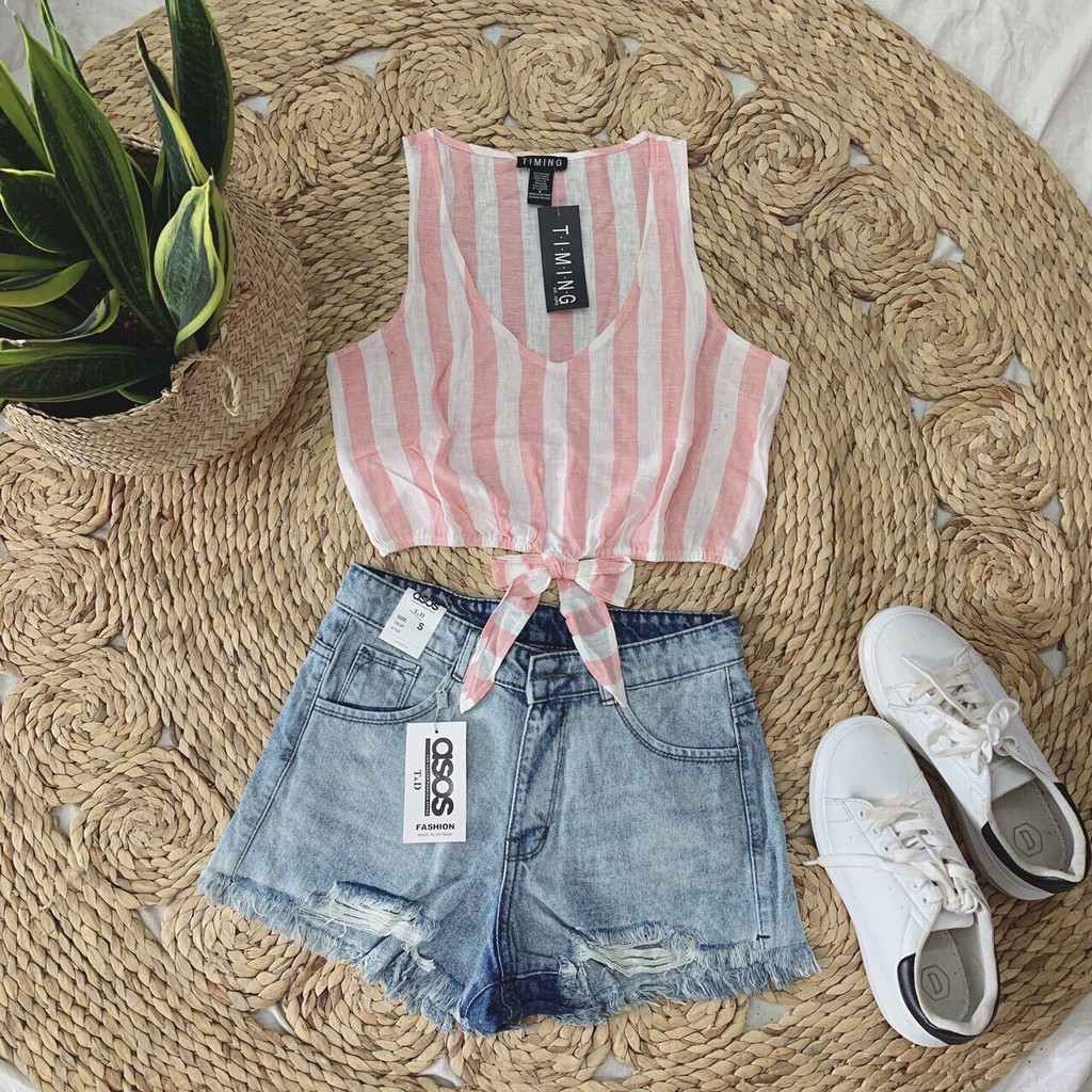 QJ378 - Quần Short Jeans Rách Lai