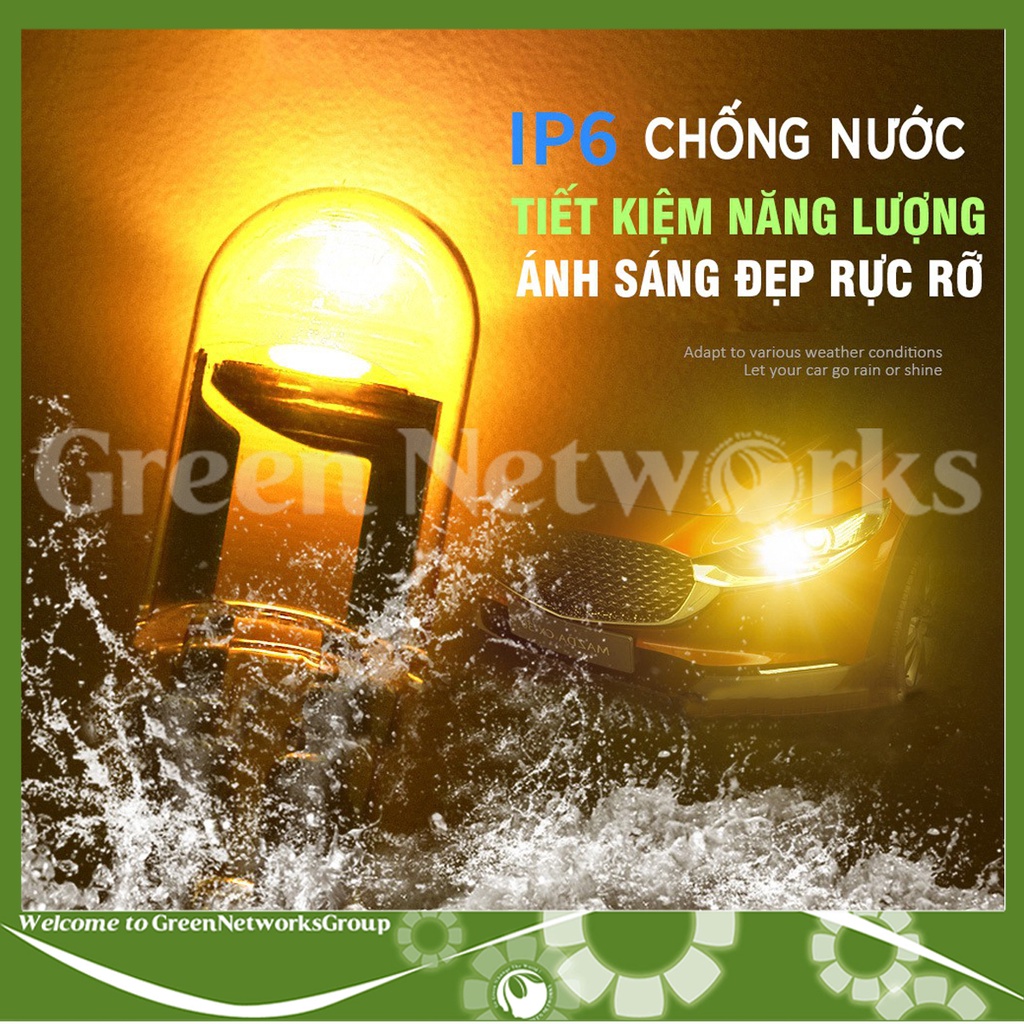 Đèn xi nhan demi thủy tinh chân ghim T10 12V ô tô xe máy Greennetworks ( 1 Bóng )