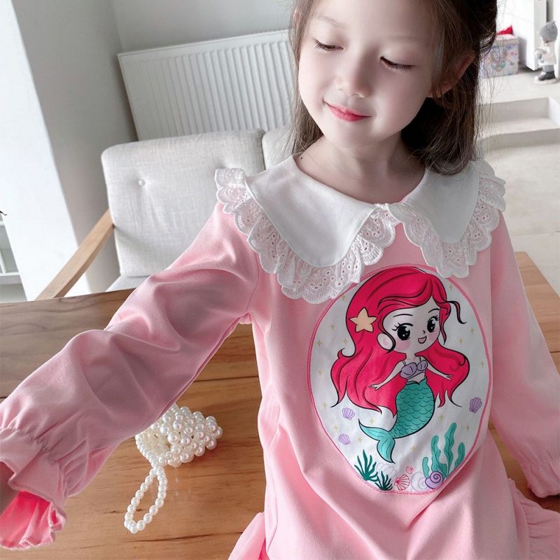 Đầm Ngủ Công Chúa Cổ Búp Bê Phong Cách Hàn Quốc Cho Bé Gái