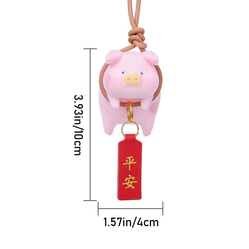 Phụ Kiện Treo Trang Trí Gương Chiếu Hậu Xe Hơi Hình Chú Heo Hoạt Hình May Mắn Sáng Tạo