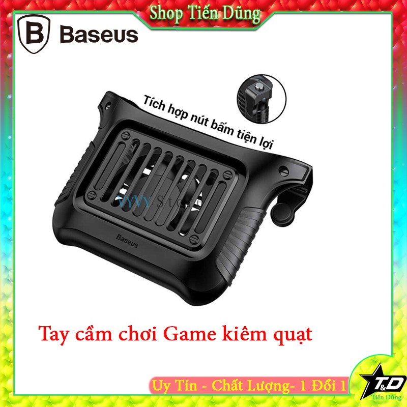 Tay cầm game thương hiệu Baseus có quạt tản nhiệt tích điện pin 500mAh tích hợp nút chơi game PUBG phù hợp với tất cả