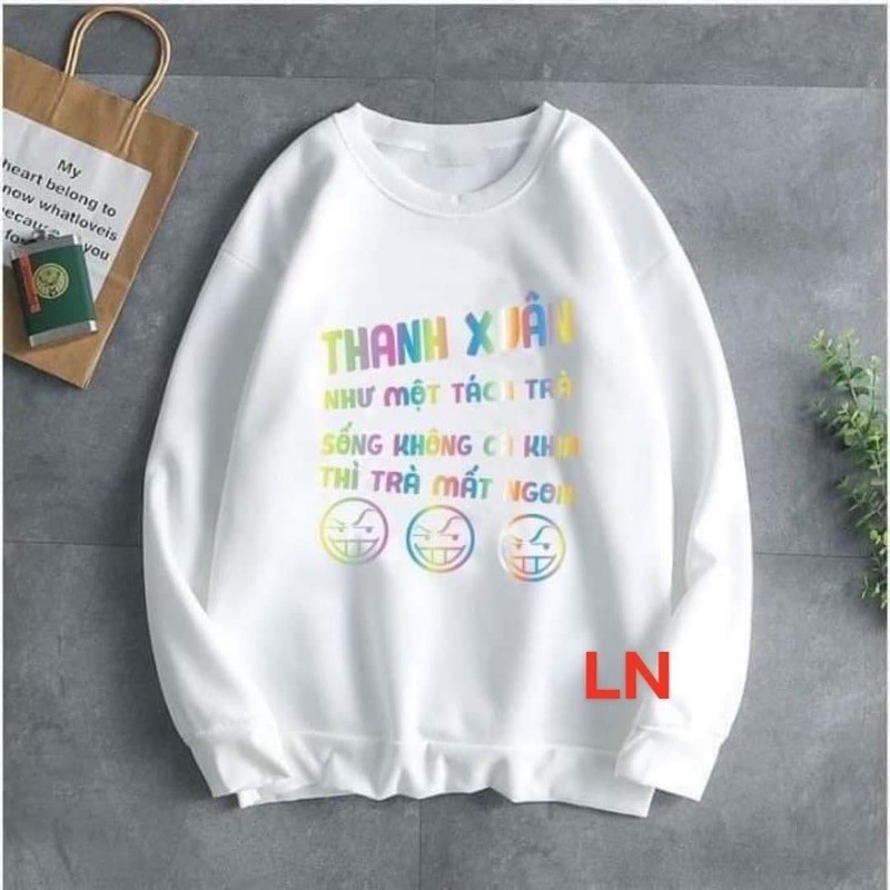 Áo nỉ bo phản quang thanh Xuân LN12, Áo nỉ Unisex from rộng, Chất nỉ ấm mặc không xù, thiết kế phong cách - MODY