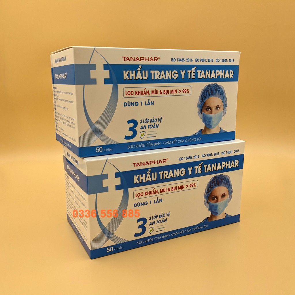 Khẩu trang y tế Tanaphar 3 lớp - Hộp 50 chiếc | BigBuy360 - bigbuy360.vn