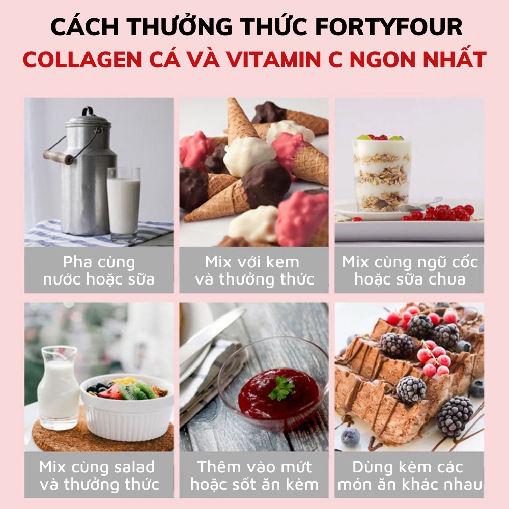 Hộp 30 Gói Collagen Cá Và Vitamin C Đẹp Da Forty Four Hàn Quốc  - K2V Shop