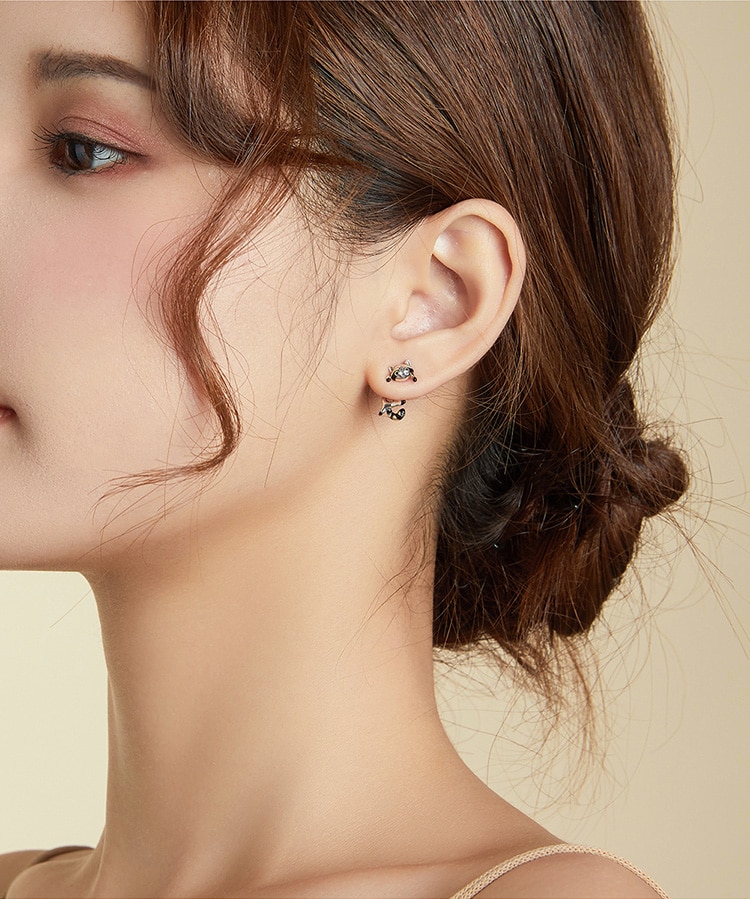 Hoa tai Bamoer SCE990 gấu trúc Mỹ bằng bạc 925 không di ứng cao cấp cho nữ