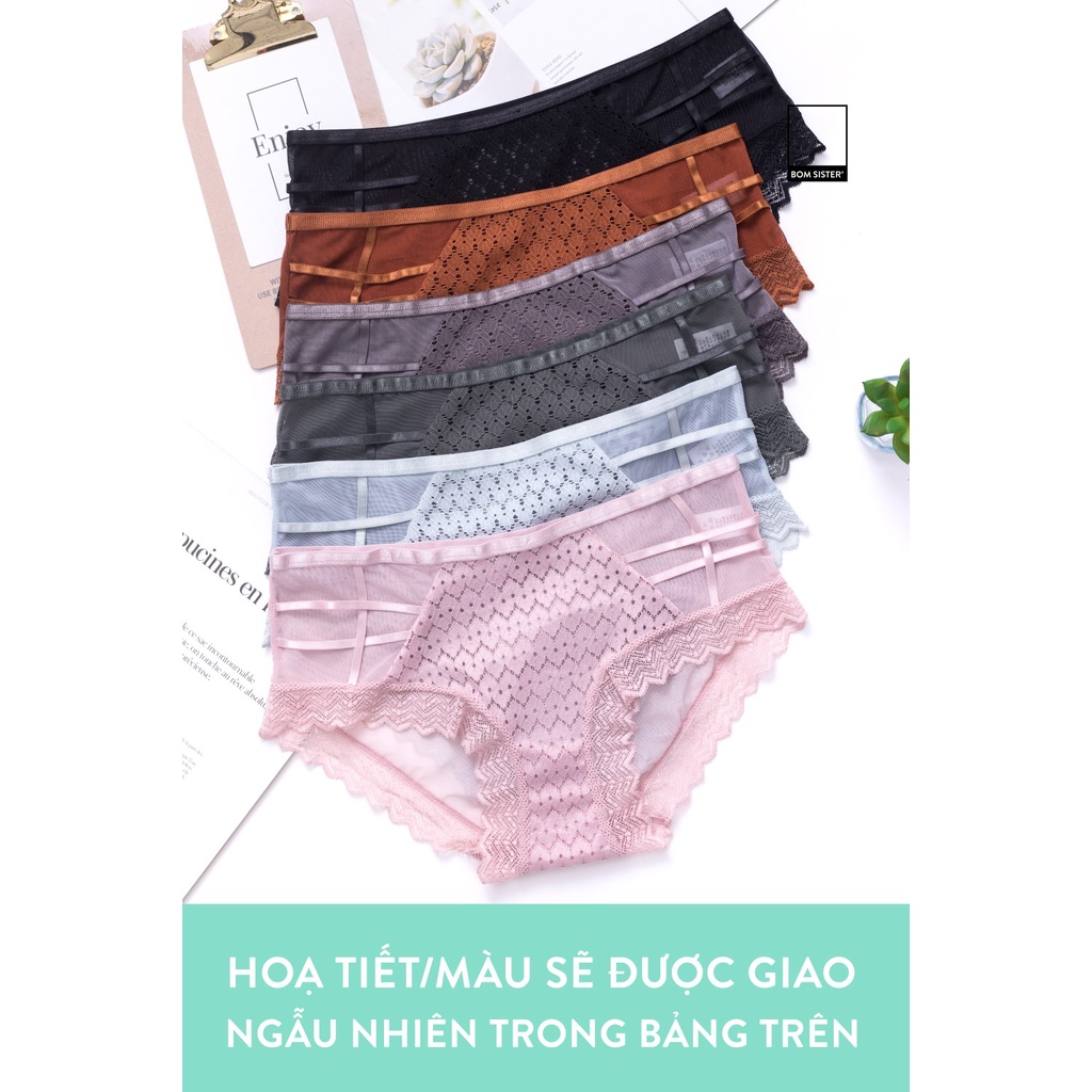[Mã FARSBR99A giảm 10% đơn 99K] Quần lót lưới phối ren màu trơn BOM SISTER Q6046 | BigBuy360 - bigbuy360.vn