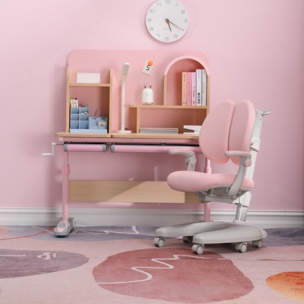 Bộ bàn học thông minh chống gù chống cận cho học sinh từ 3 đến 18 tuổi DOLPHIN- 04, kt mặt bàn 100*60cm