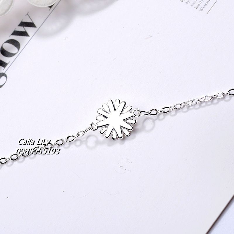 [FreeShip]Lắc Chân Bạc Ý 925 Hoa Cúc Họa Mi
