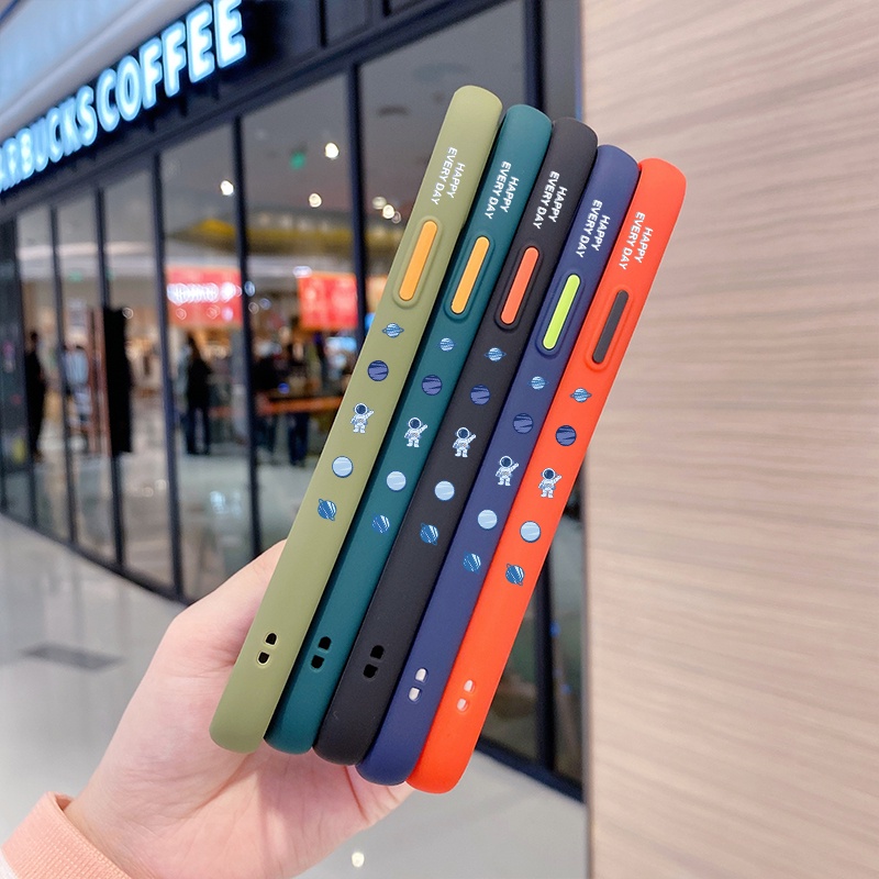 Ốp Điện Thoại Cứng Viền Silicon Mặt Nhám Họa Tiết Không Gian Chống Sốc Cho Realme C3 C3i