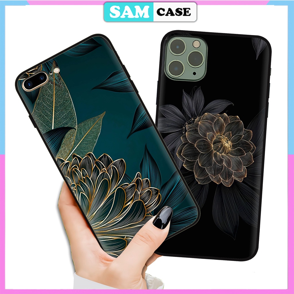 Ốp lưng điện thoại iphone 5 5s 5se 6 6s 7 8 X Xr Xs 11 12 13 Plus Pro Max in hình họa tiết hoa vector - Samcase