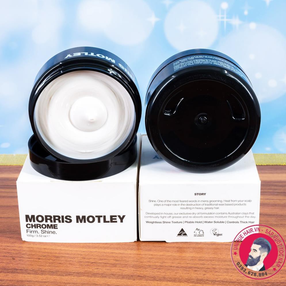 [CHÍNH HÃNG STORE HÀ NỘI] Sáp vuốt tóc cao cấp Morris Motley Chrome (hủ đen) 2020 + Tặng Lược Chaoba | RẺ VÔ ĐỊCH