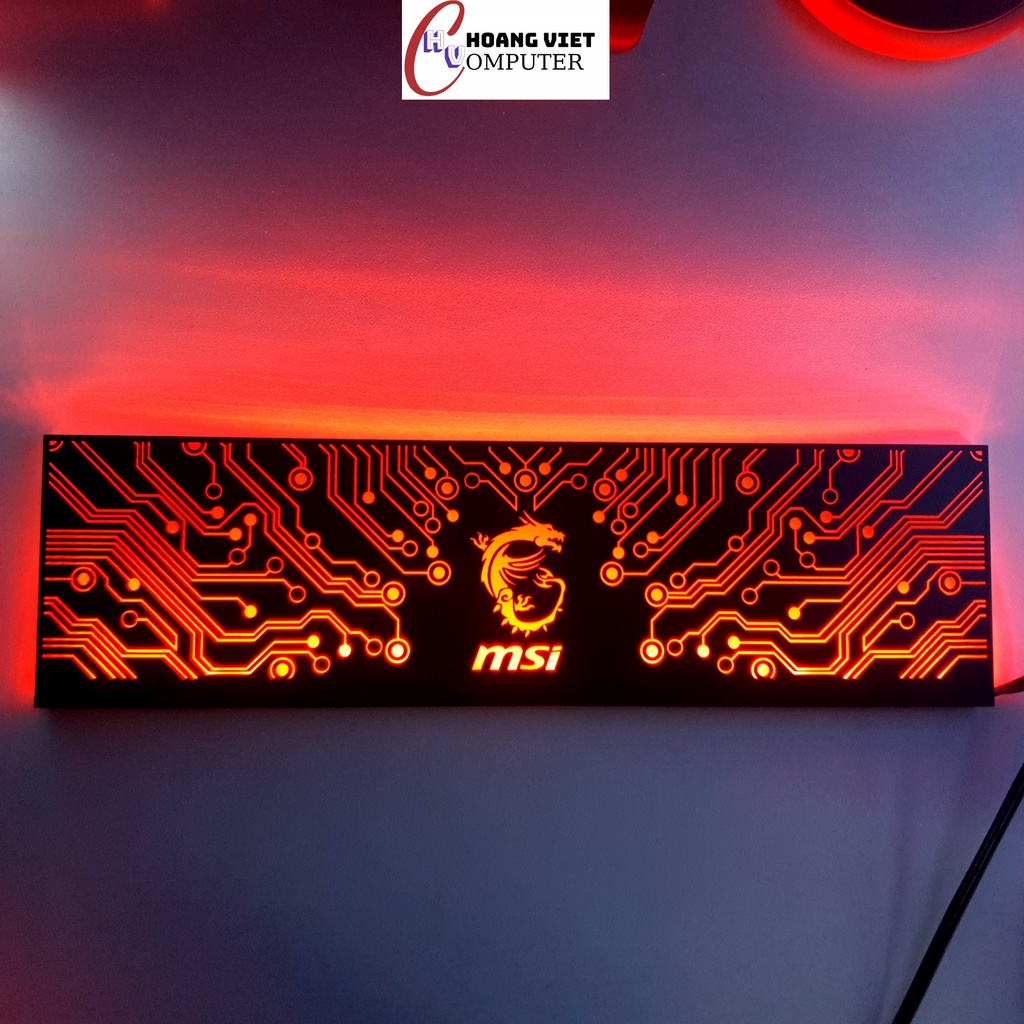 [RẺ NHẤT SHOPEE] Tấm che nguồn Led RGB logo MSI, đồng bộ màu Hub Coolmoon,Cover nguồn hình mạch điện vô cực SIÊU ĐẸP