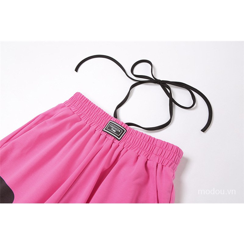 Quần Yếm Cotton Dài Dáng Rộng In Họa Tiết Cá Tính Cho Nữ