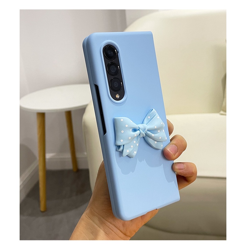Ốp Điện Thoại Họa Tiết Chấm Bi Đính Nơ Cho samsung galaxy z fold 5 4 2 3 fold3 fold4 5g