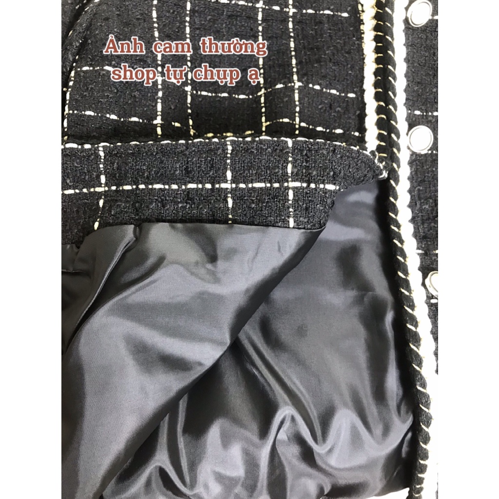 Áo khoác dạ tweed cúc ngọc hàng đẹp  - Áo khoác dạ phong cách tiểu thư sang chảnh