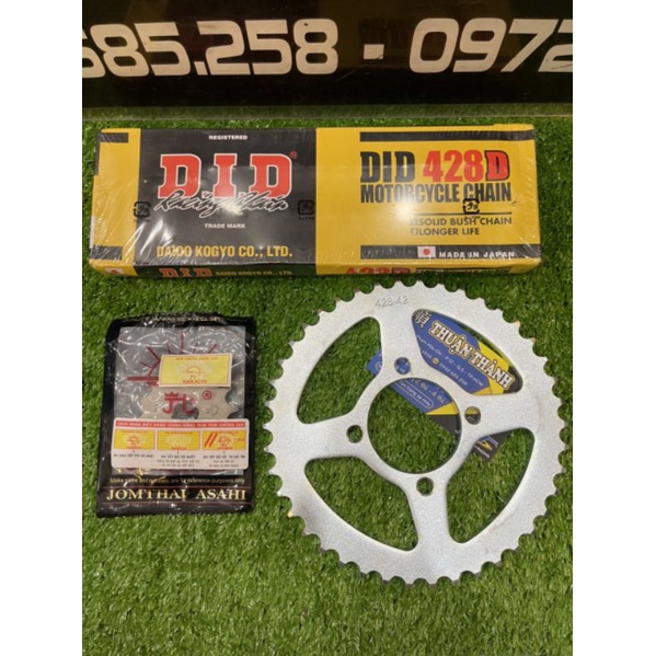 Nhông sên dĩa sport 9ly - Sên DD đen/Dĩa xi vuông/Nhông MT - Xipo/Satria