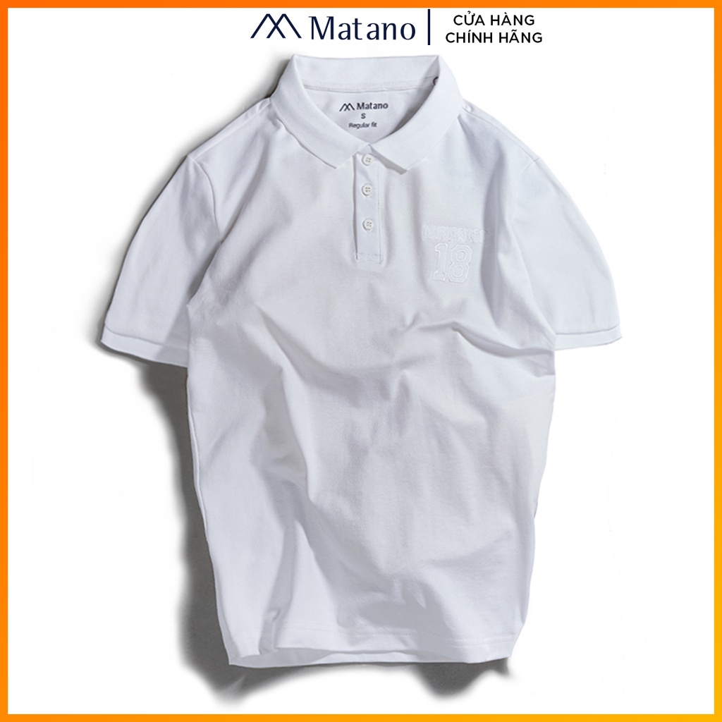 Áo thun polo nam có cổ đẹp MATANO - Áo phông polo nam cổ trụ bẻ ngắn tay thêu ngực thanh lịch vải cá sấu cotton 031 | BigBuy360 - bigbuy360.vn