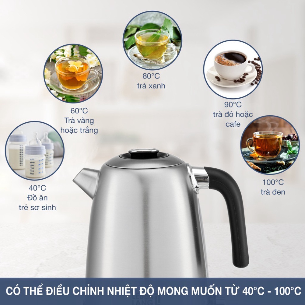 (Đổi Mới 2 Năm) Ấm siêu tốc inox bình siêu tốc inox LEBENLANG LBE2662 Đức, Hàng Chính Hãng