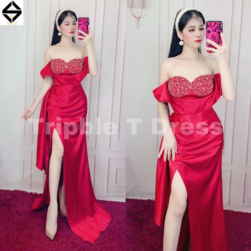 Đầm maxi body dạ hội dự tiệc siêu xinh kết cườm TRIPBLE T DRESS - size S/M/L - MS218Y