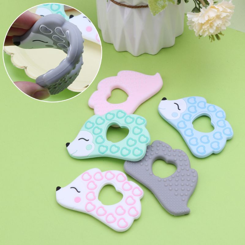 Đồ Chơi Ngậm Nướu Hình Nhím Hoạt Hình Phối Dây Xích Dành Cho Em Bé