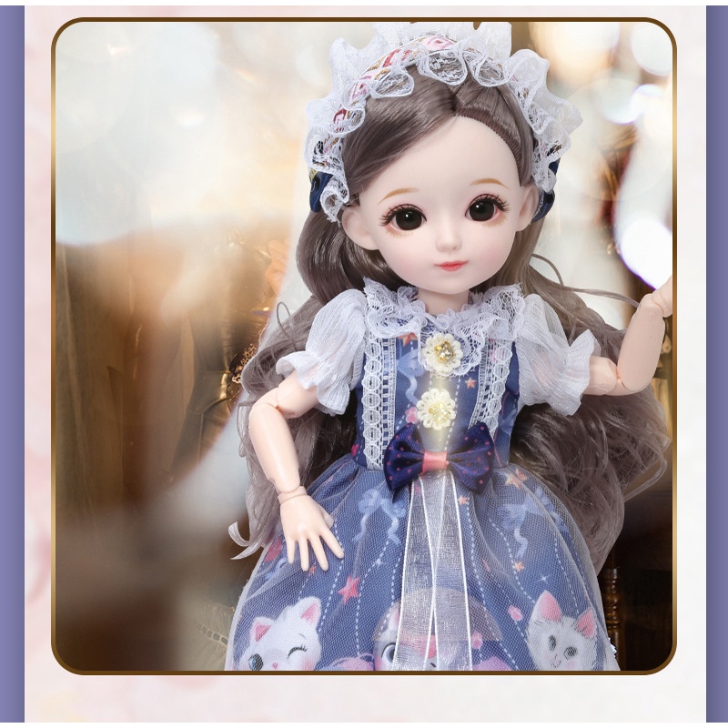 Búp bê công chúa đồ chơi nhựa mắt đẹp 30cm tỷ lệ 1/6 phong cách lolita làm quà tặng sinh nhật tập trang điểm cho bé gái